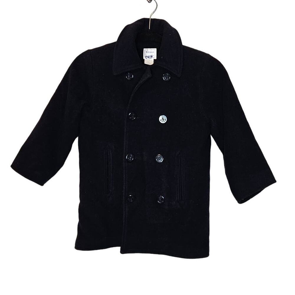 Florence Eiseman wool cashmere blend navy peacoat jacket sz 6 kids